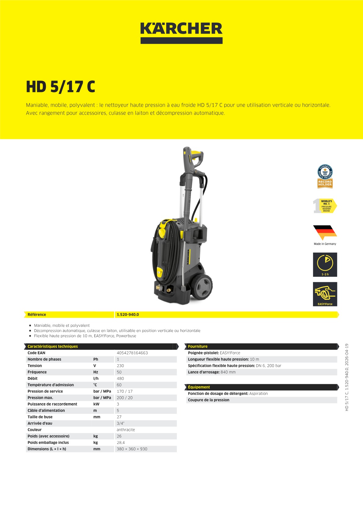 Informations sur le produit