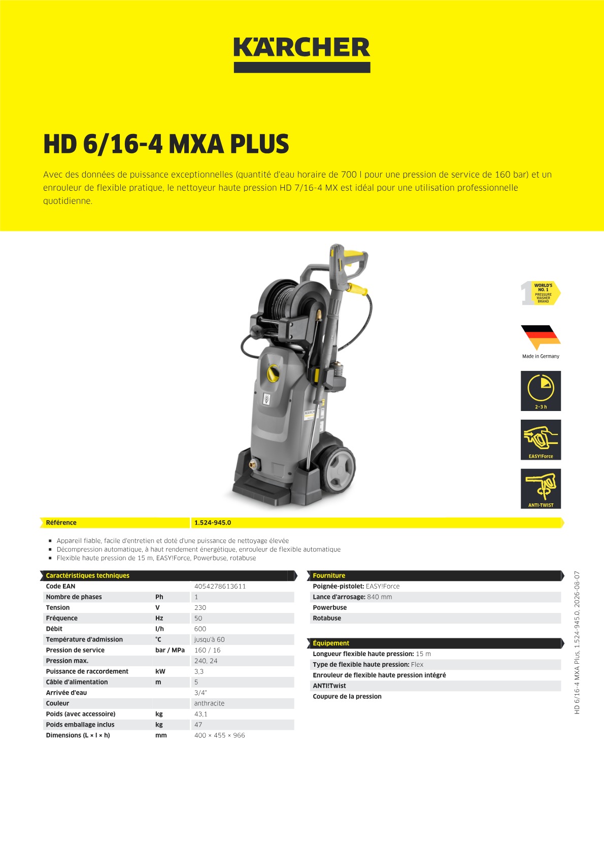Informations sur le produit