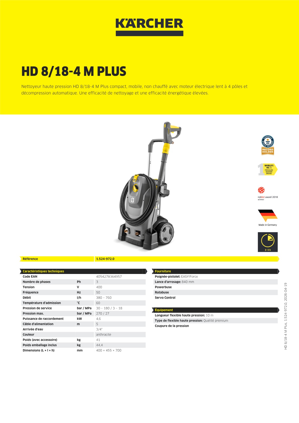 Informations sur le produit