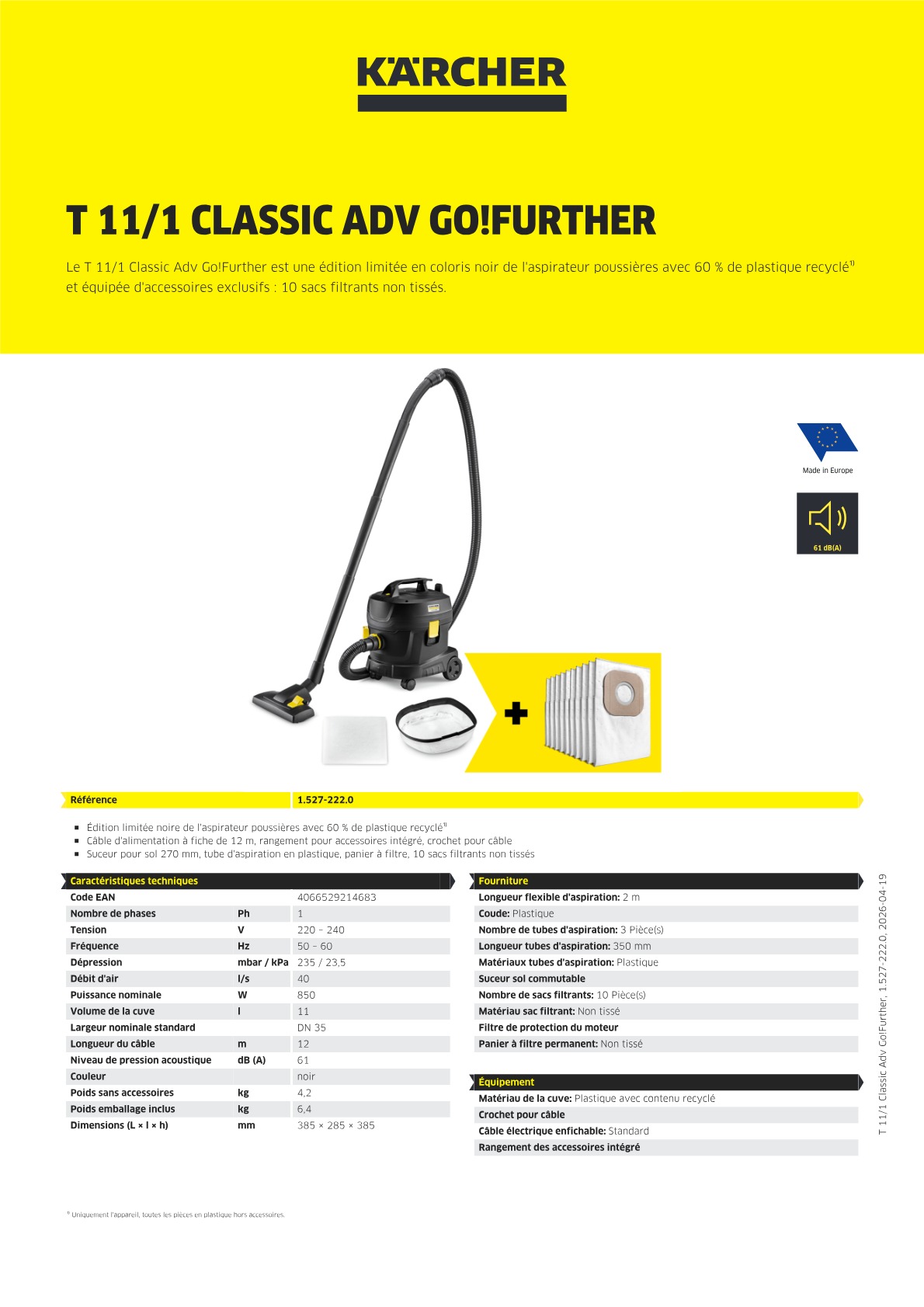 Informations sur le produit
