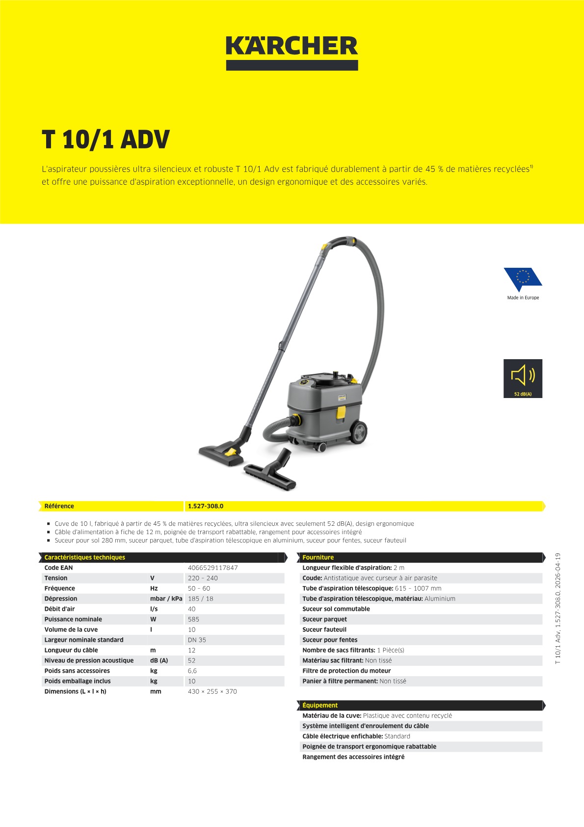 Informations sur le produit