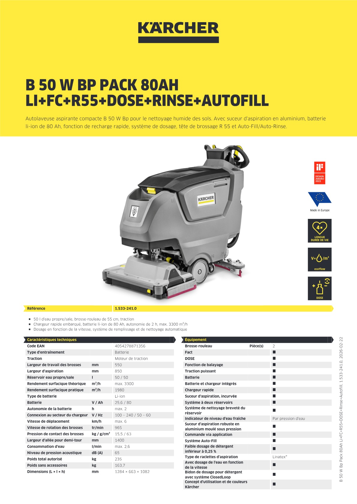 Informations produit