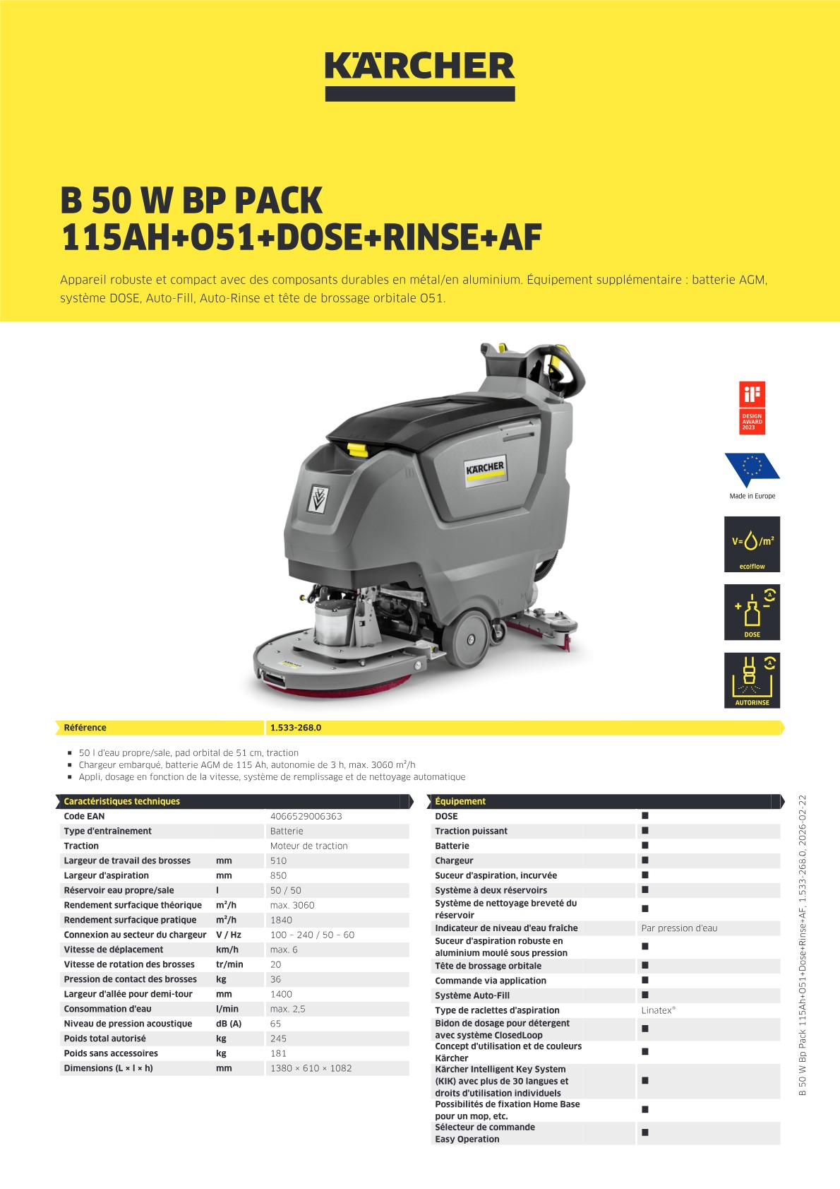 Informations produit