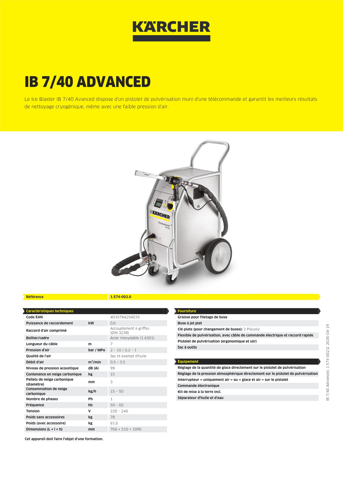 Informations sur le produit