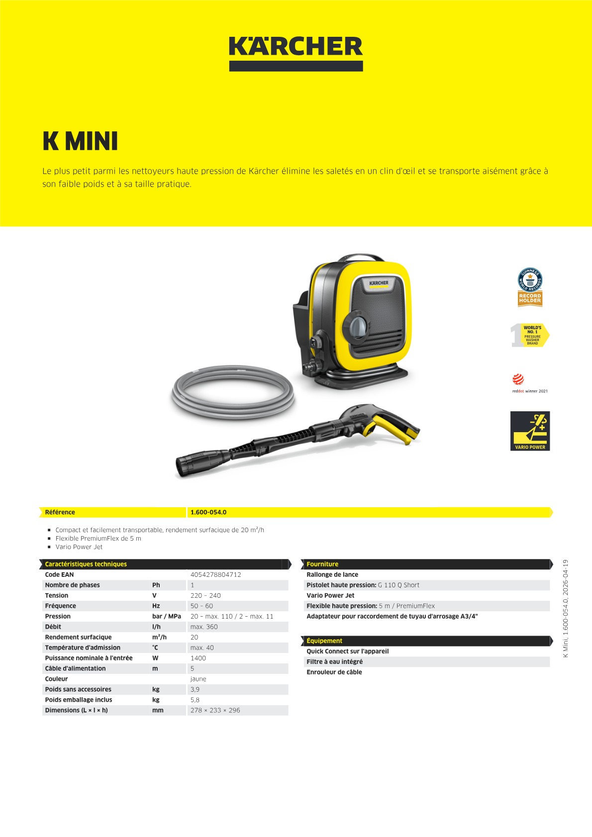Informations sur le produit
