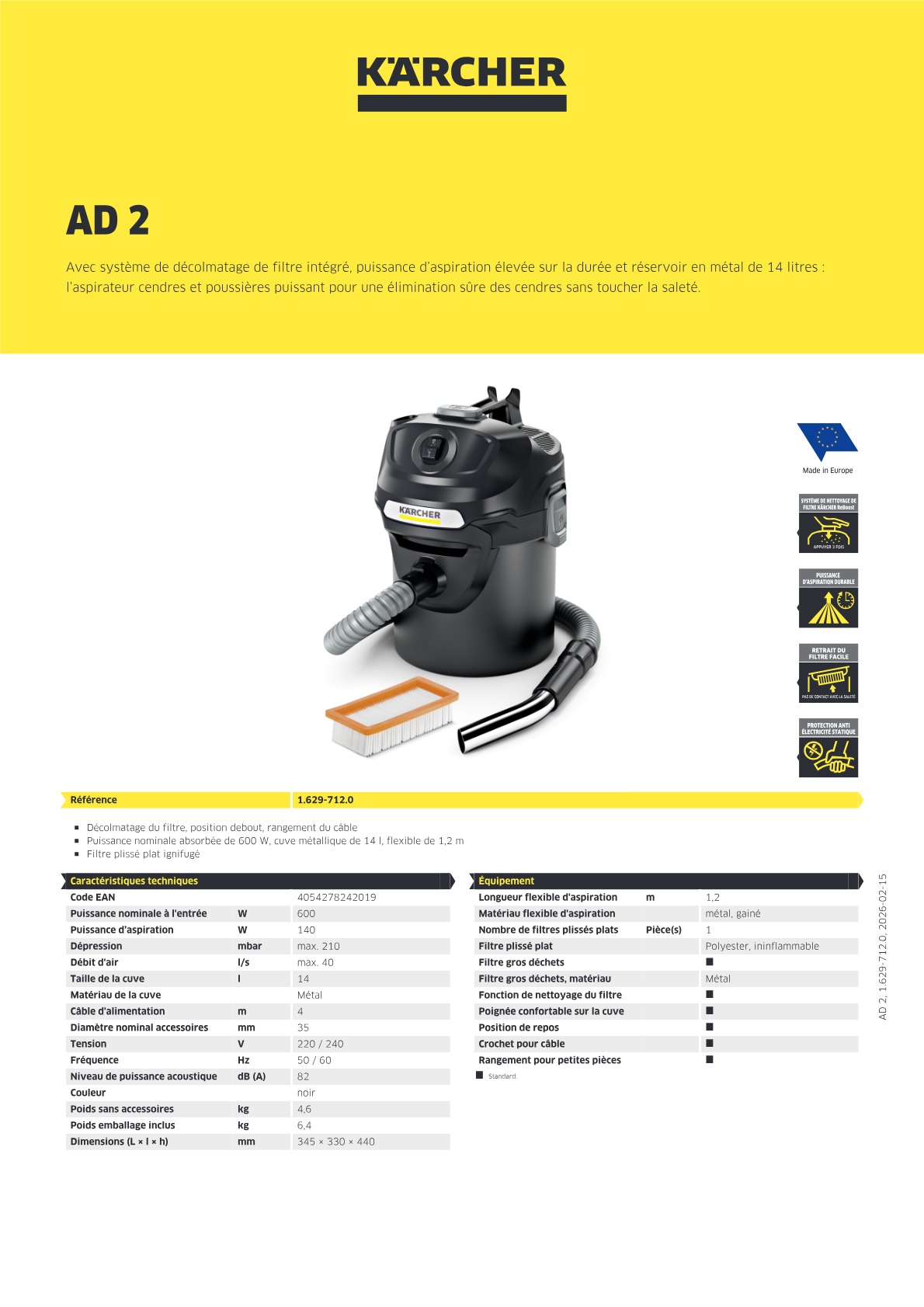 Informations produit