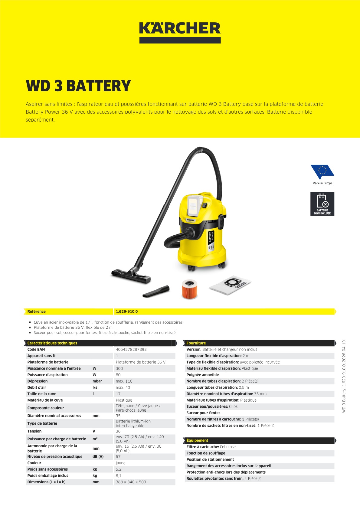 Informations sur le produit