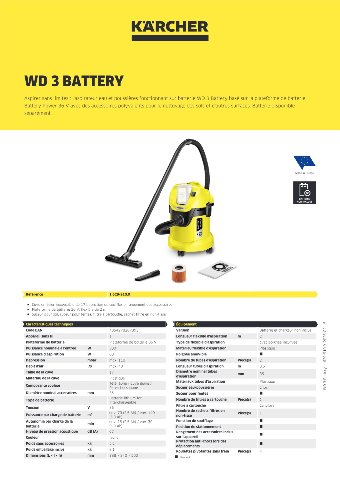 Informations produit