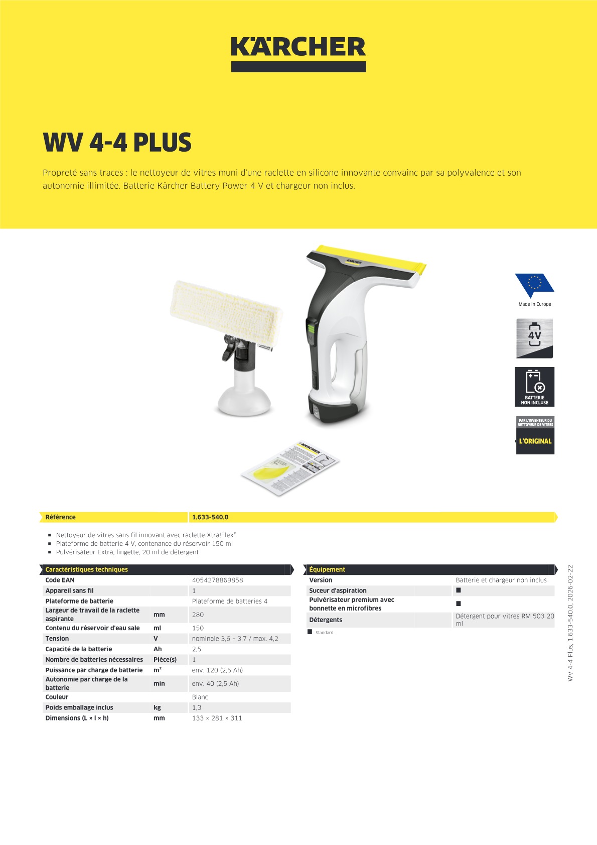 Informations produit
