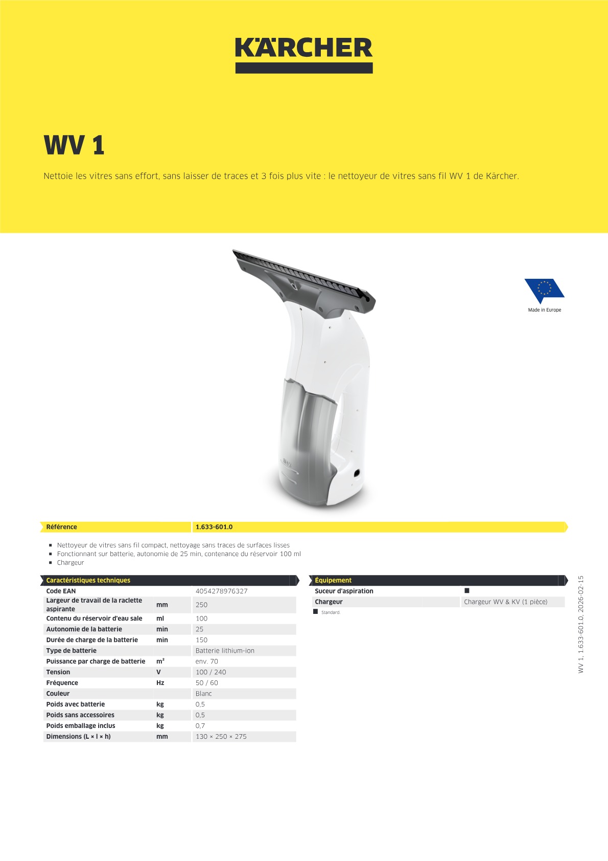 Informations produit