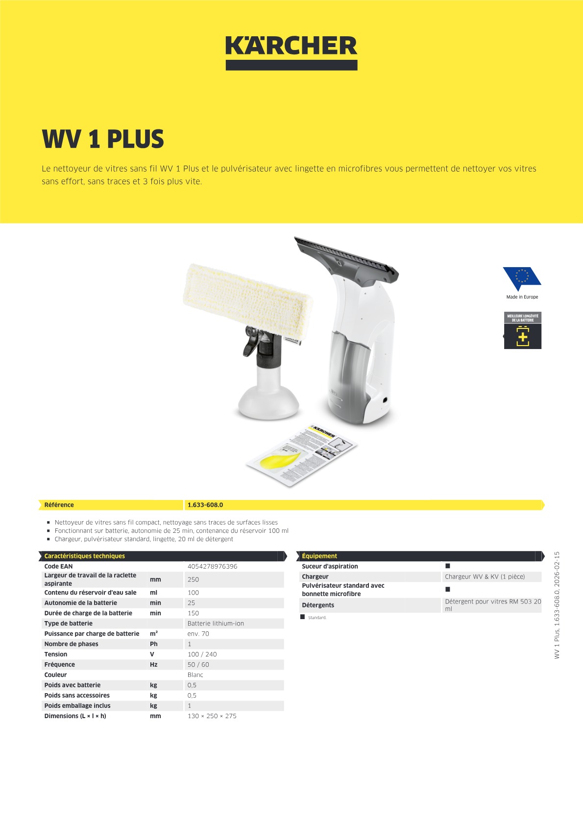 Informations produit
