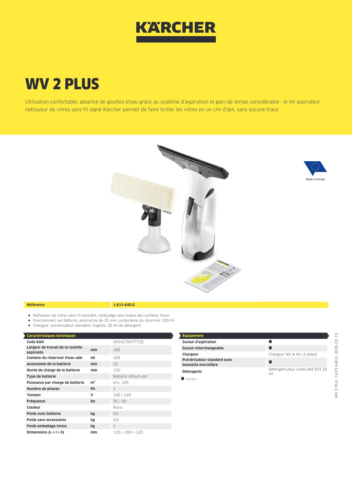 Informations produit