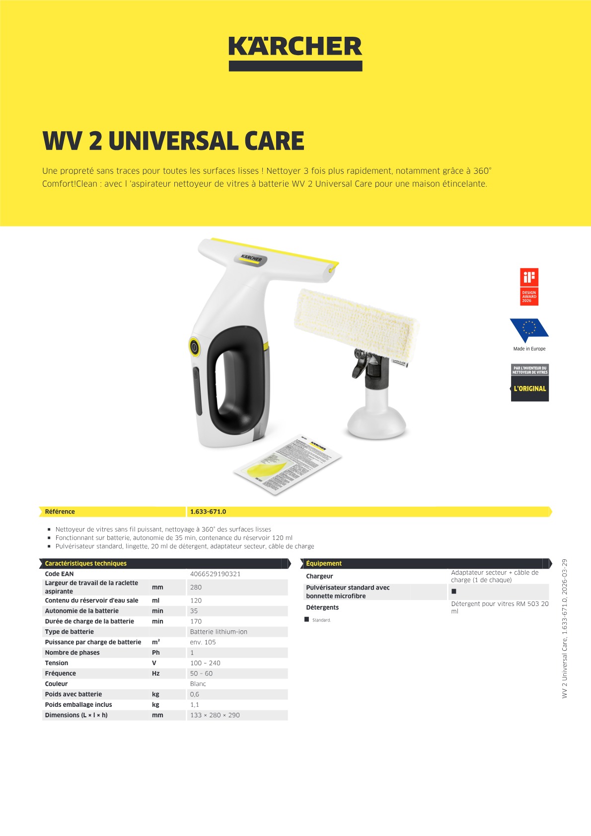 Informations produit