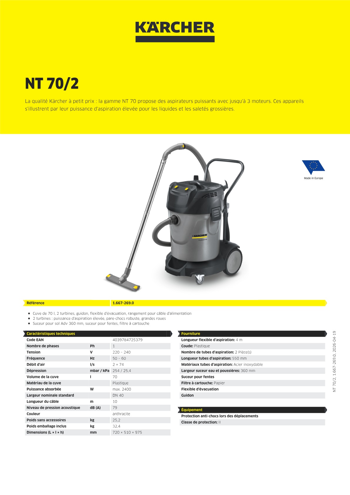 Informations sur le produit