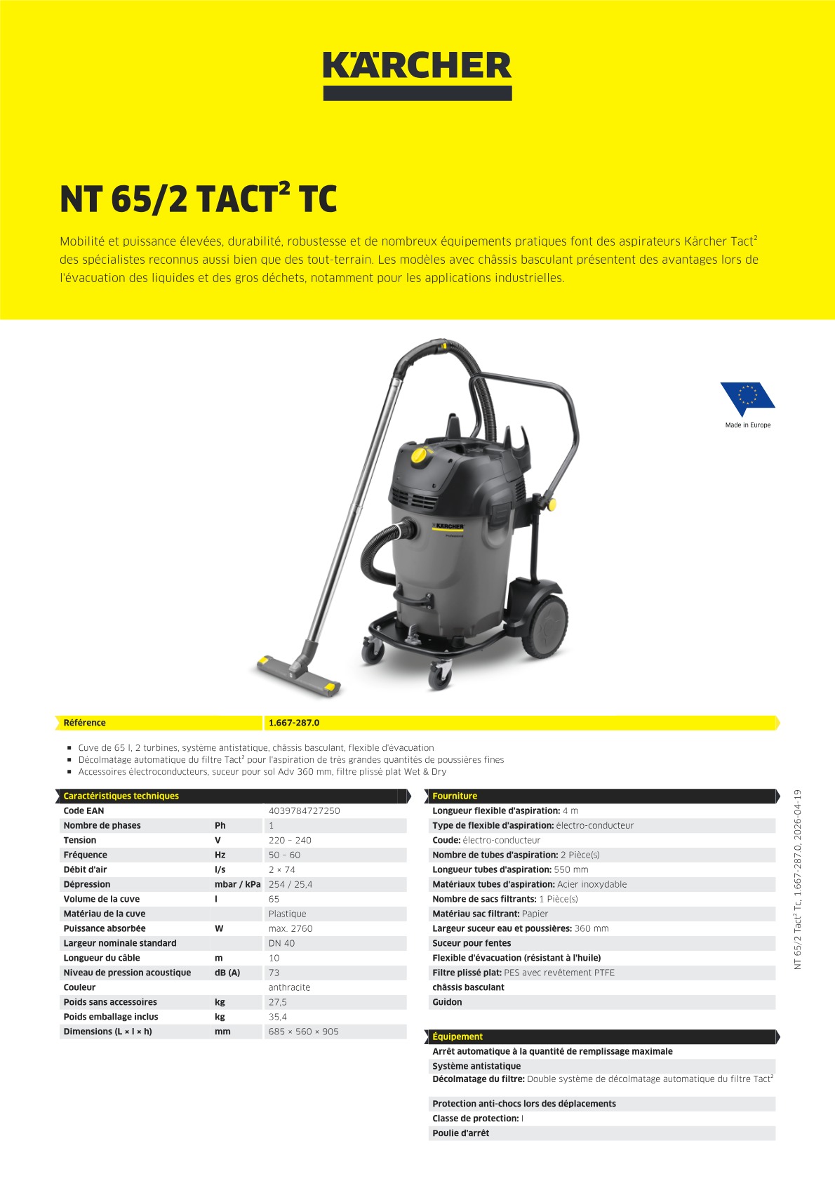 Informations sur le produit