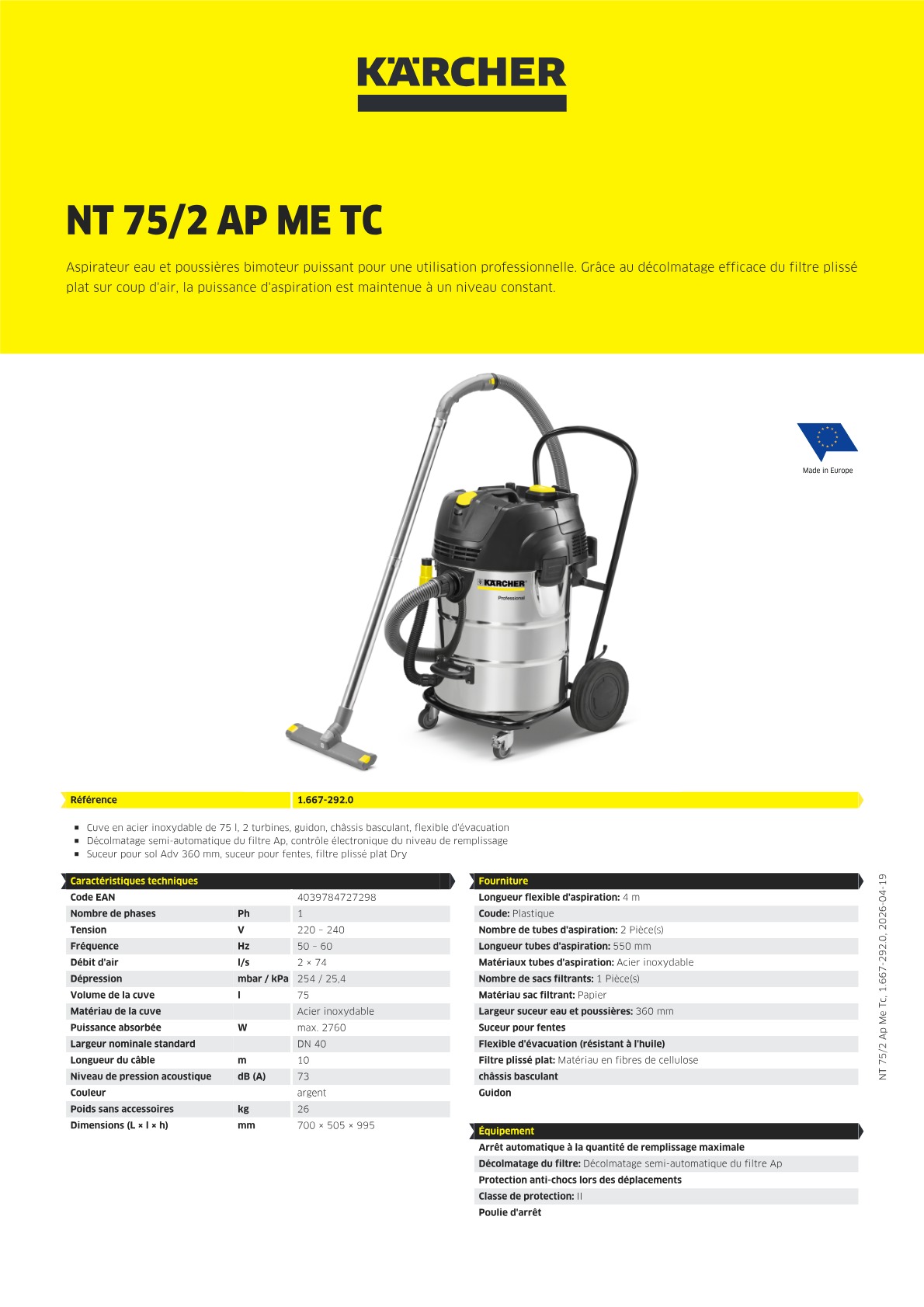 Informations sur le produit