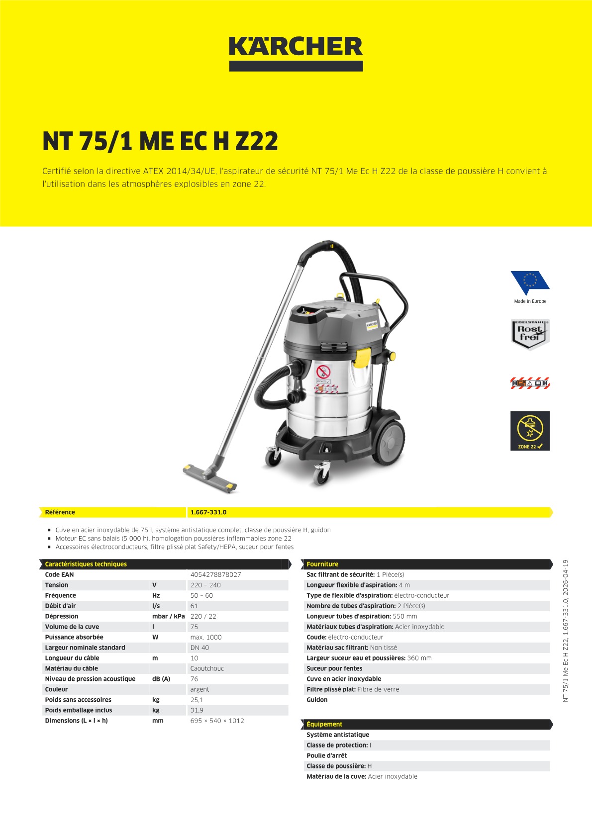 Informations sur le produit