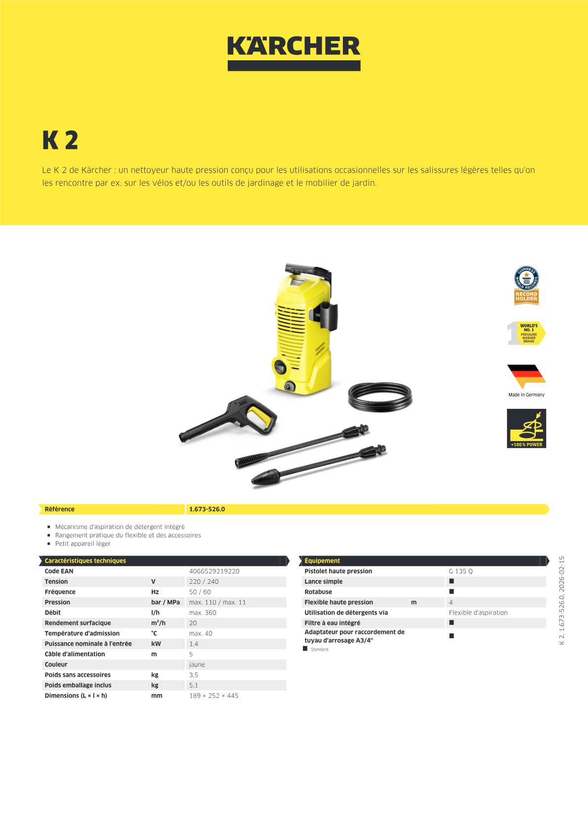 Informations produit