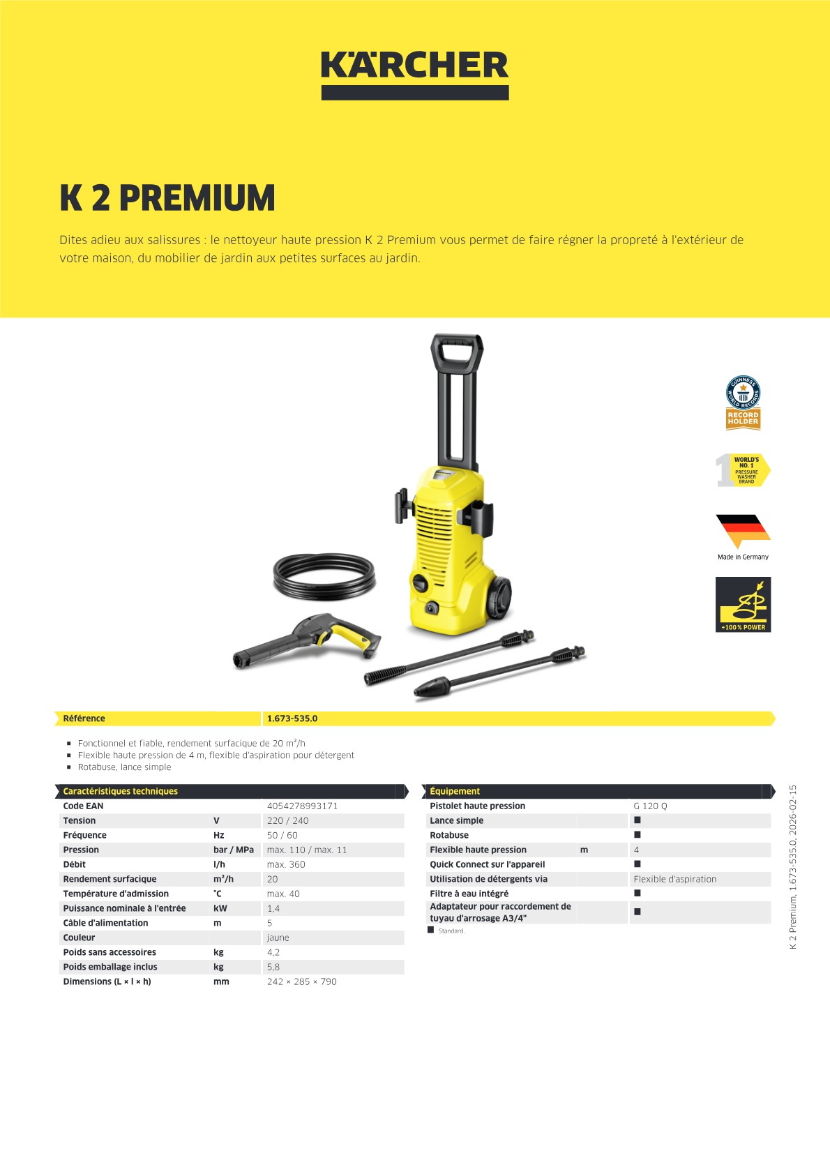 Informations produit