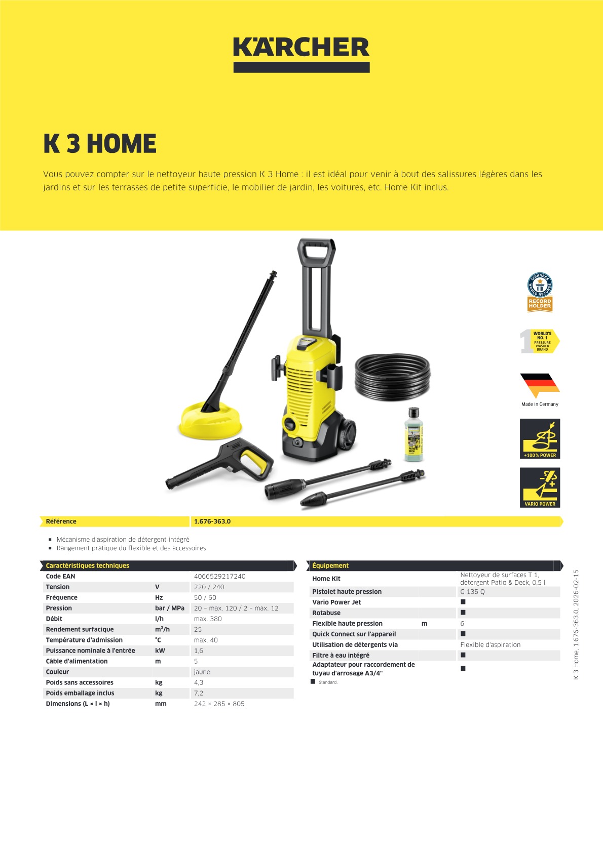 Informations produit