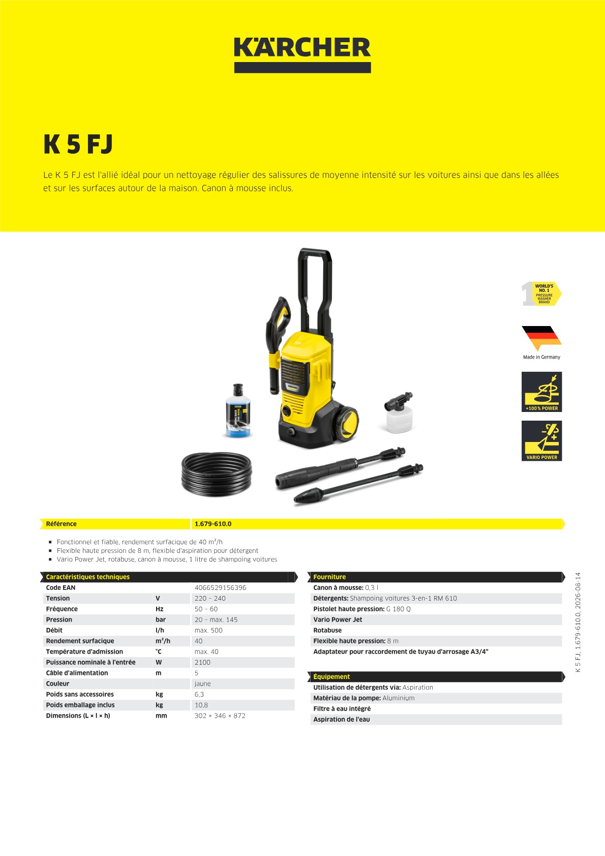 Informations sur le produit