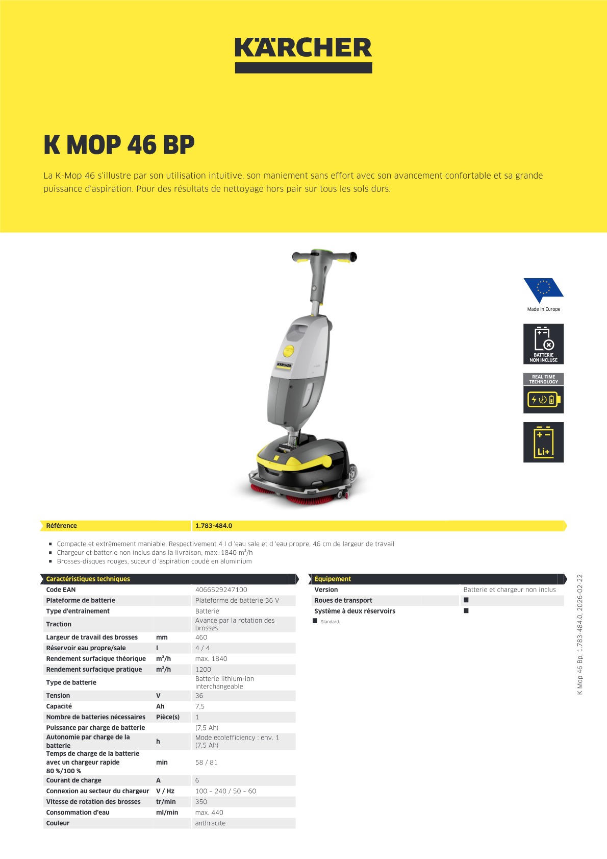 Informations produit