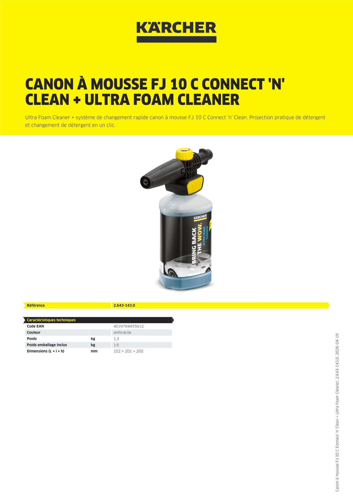 Informations sur le produit