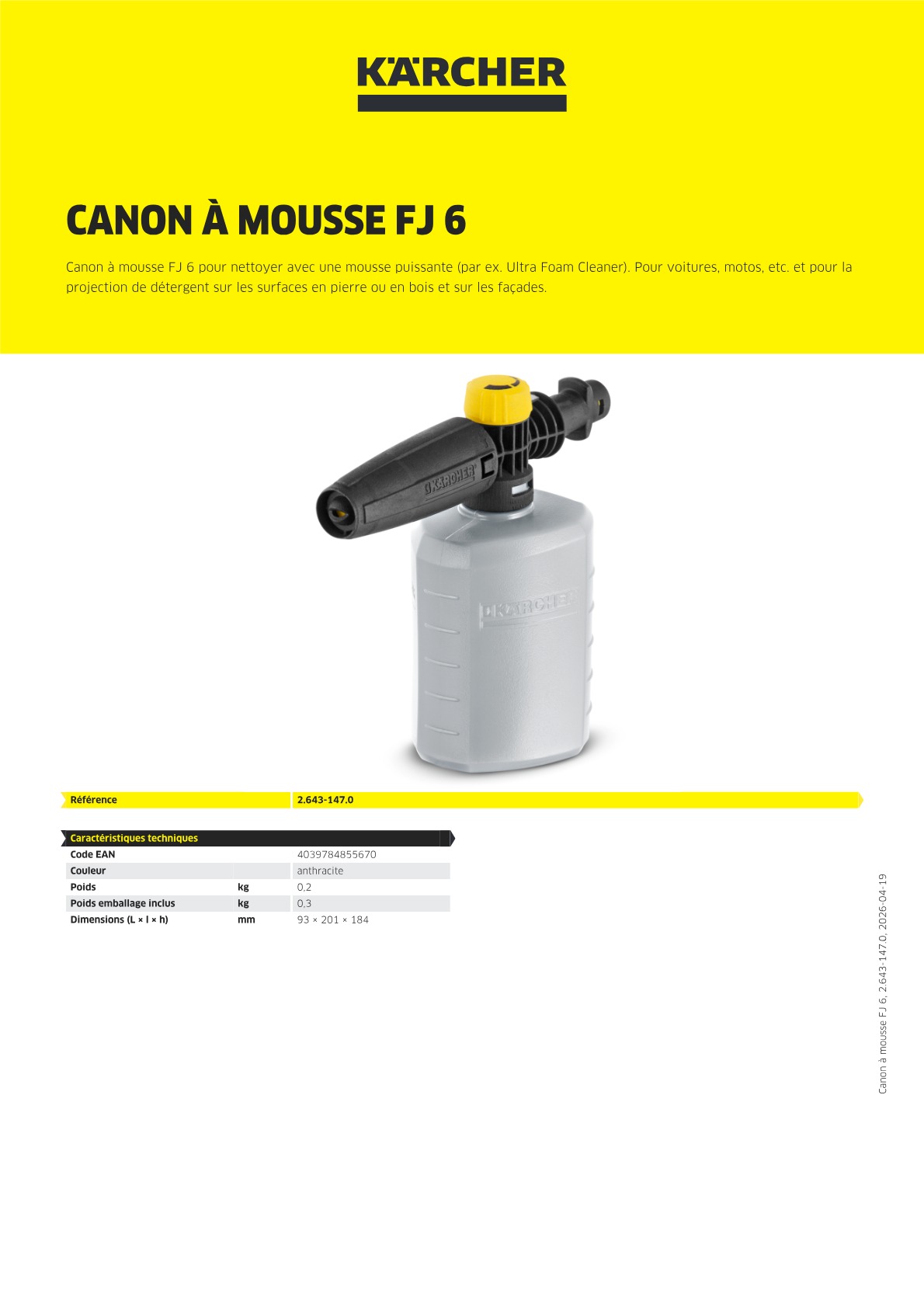 Informations sur le produit