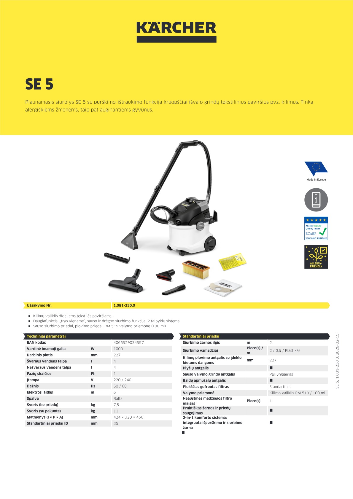 Informacija apie produktą