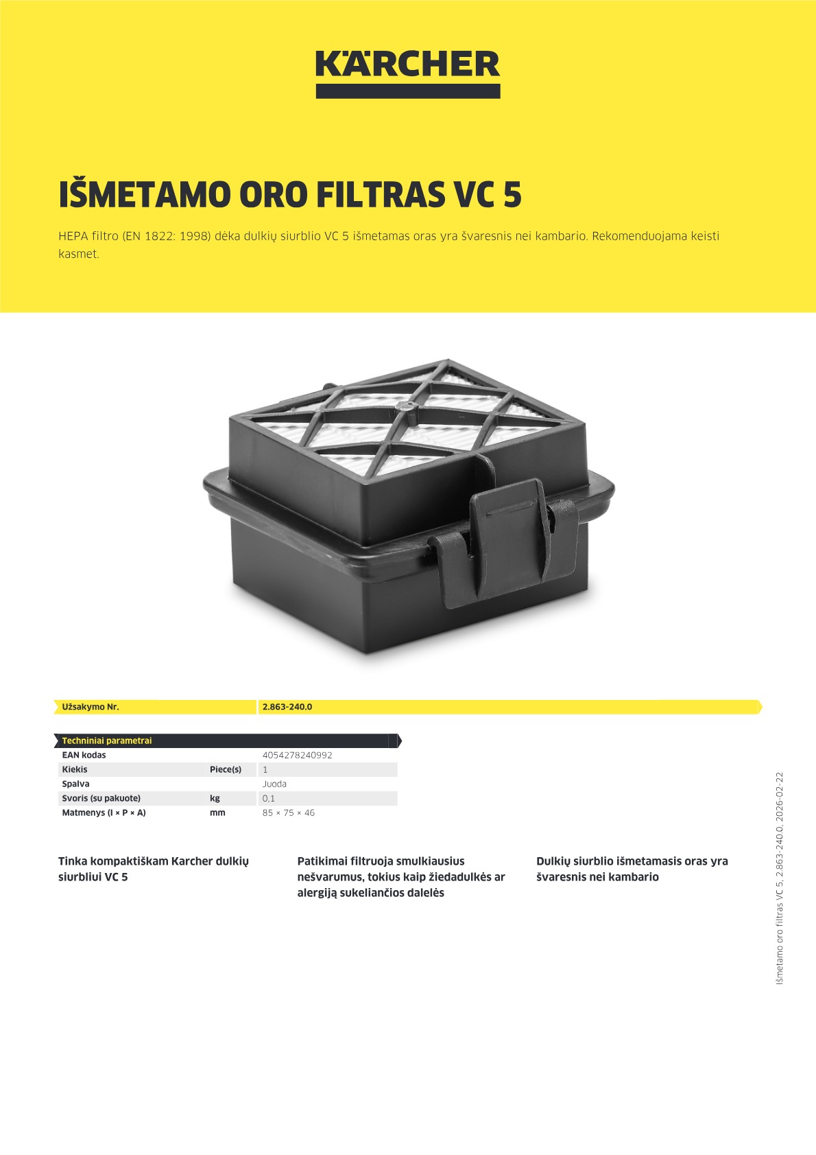 Informacija apie produktą